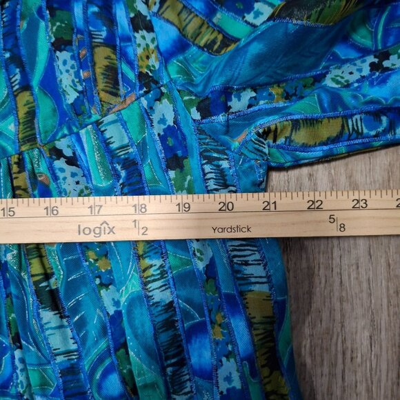 Drapers & Damons Size M Blue Multicolor Striped Jacket With Buttons 3.4 Sleeves - Picture 5 of 6